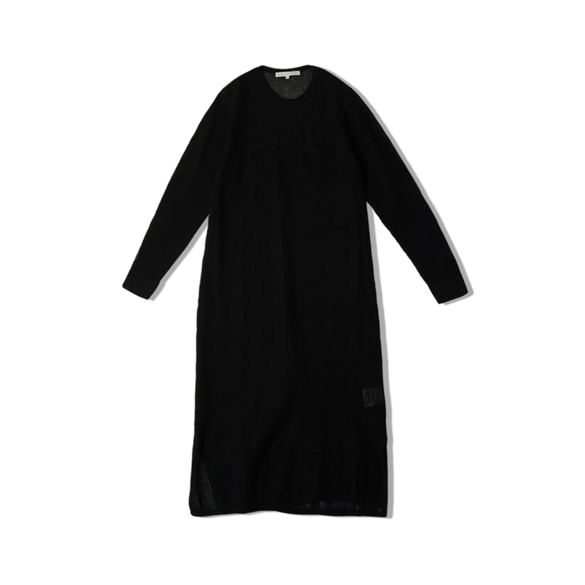 NETTEDN KNIT LONG DRESS (BLACK)