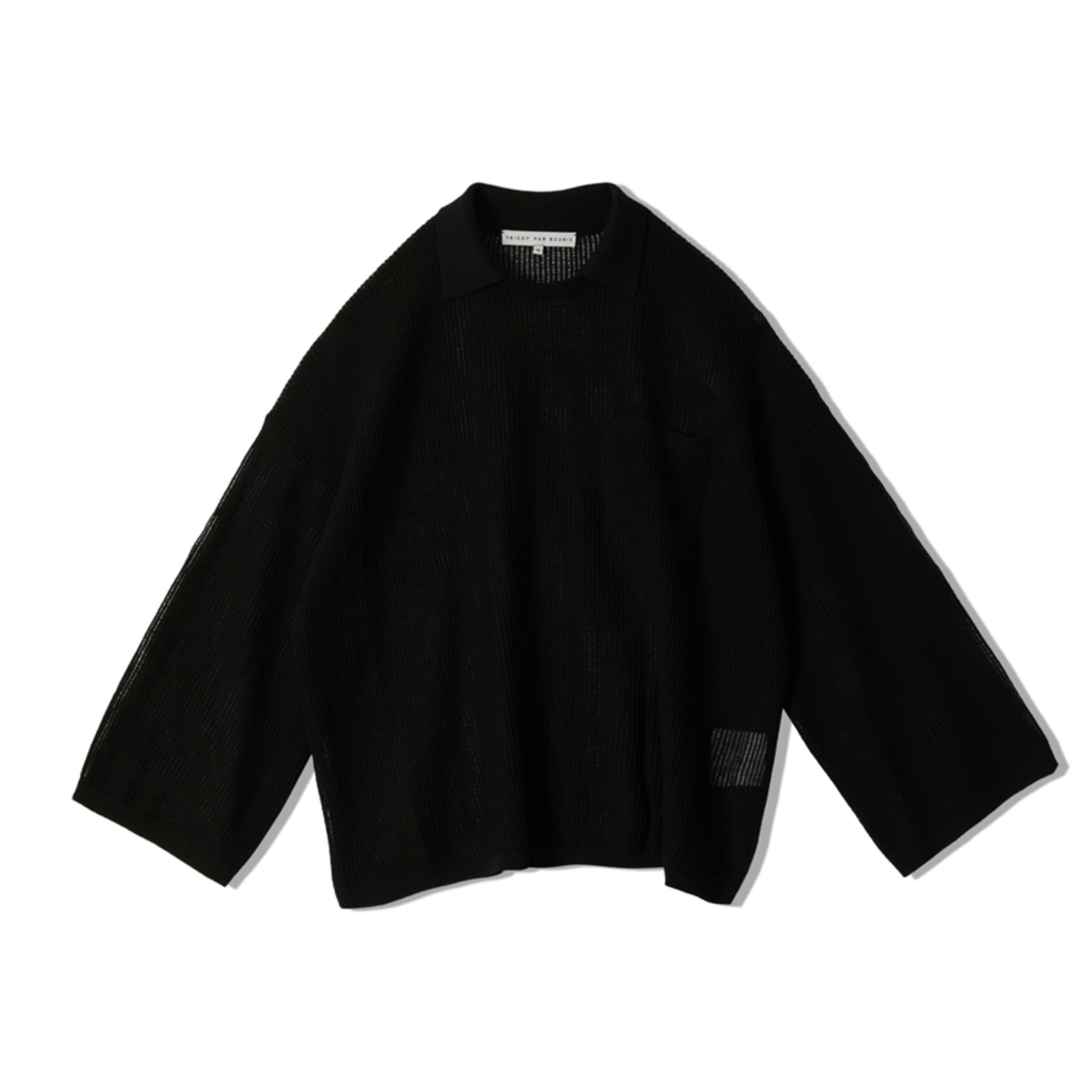 NETTED COLLAR SWEATER (BLACK)