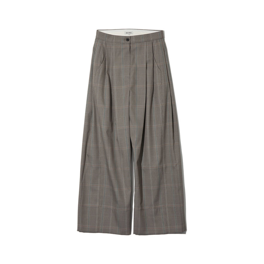 SIDE PANNEL WIDE PANTS (GREY CHECK)