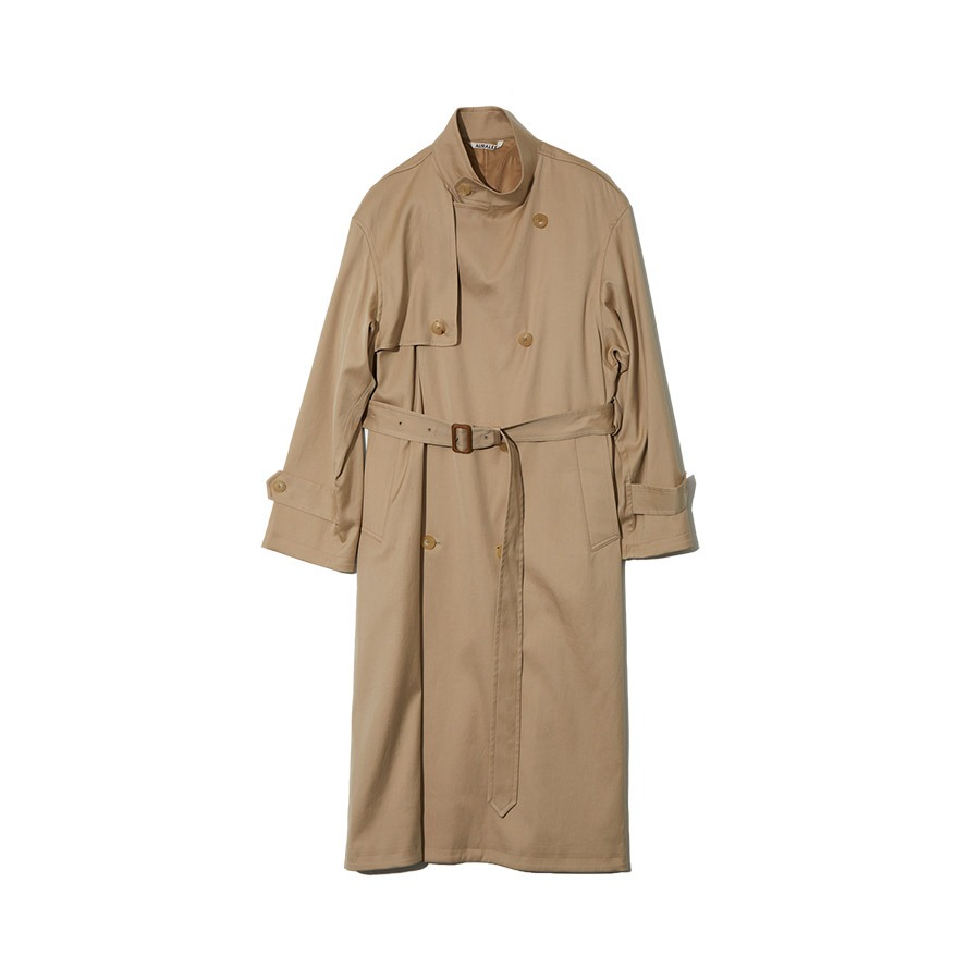 WASHED FINX CHAMBRAY TWILL LONG COAT (BEIGE CHAMBRAY)