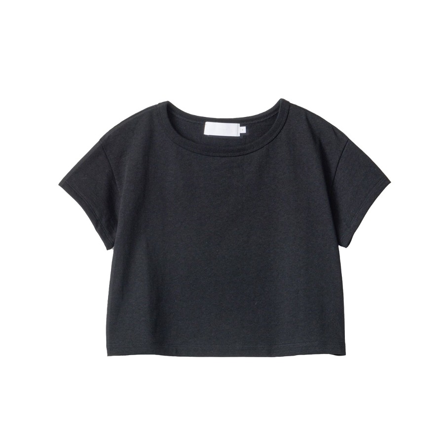 RECYCLED COTTON JERSEY COMPACT TEE (BLACK)