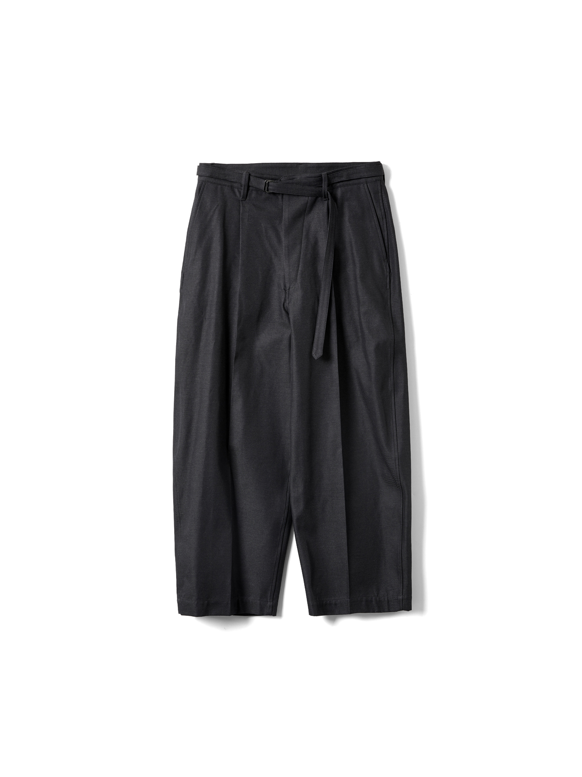 DRILL CHAMBRAY BELTED TROUSERS (HEATHERCHARCOAL)
