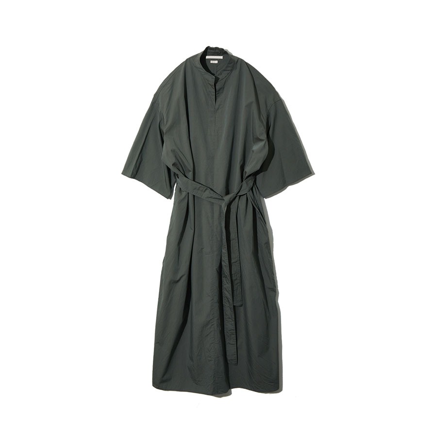 HIGH COUNT CHAMBRAY PULLOVER DRESS (DARK SAGE)