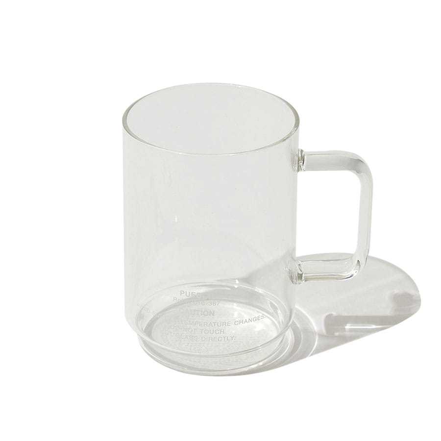BOROSILICATE GLASS MUG SHALLOW STACKING (CLEAR)