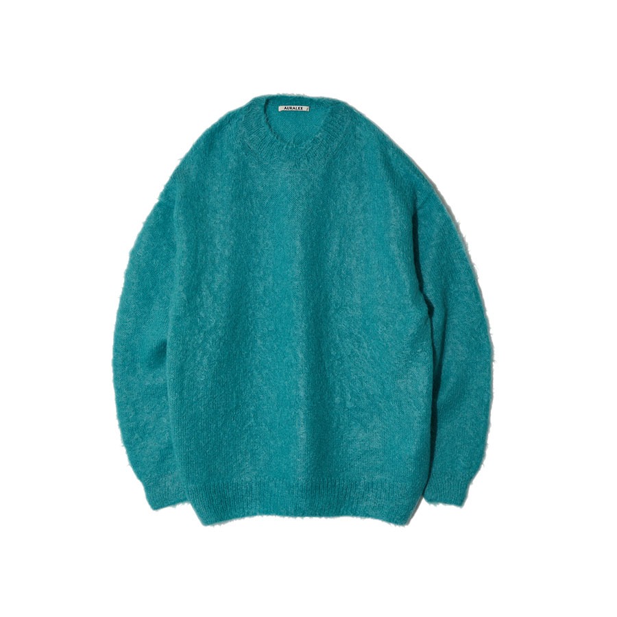 BRUSHED SUPER KID MOHAIR KNIT P/O (BLUE)