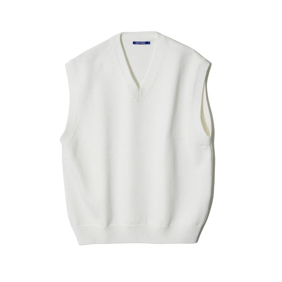 OVERSIZED PULLOVER KNITTED VEST (OFF WHITE)