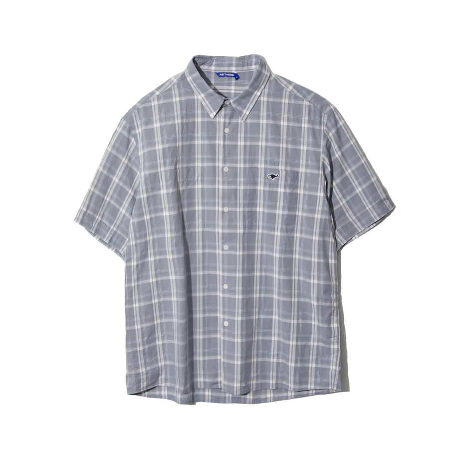 RELAXED S/S SHIRT (GREY CHECK)