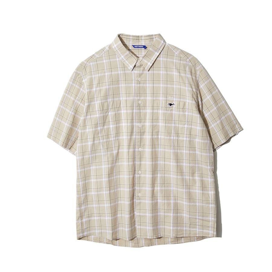 RELAXED S/S SHIRT (BEIGE CHECK)