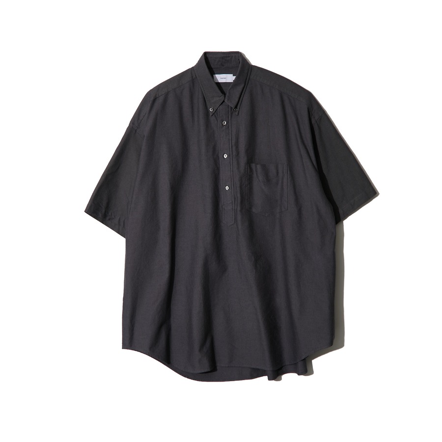 OXFORD OVERSIZED S/S B.D PULLOVER SHIRT (GRAY)