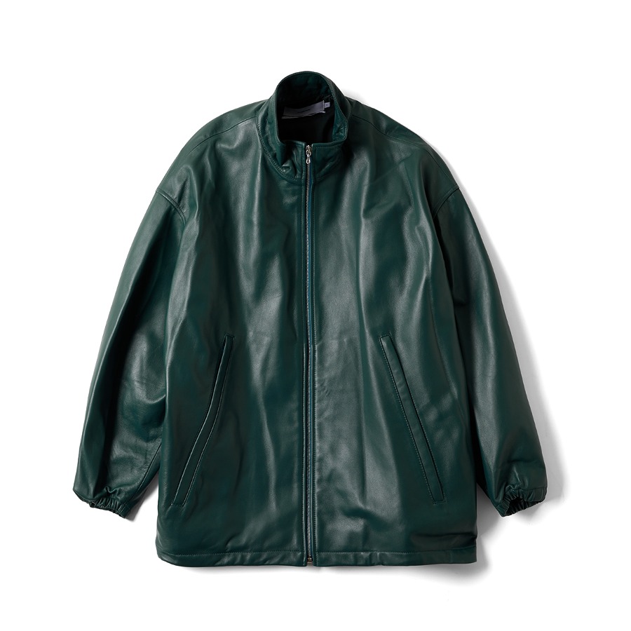SHEEP LEATHER TRACK BLOUSON (D.GREEN)