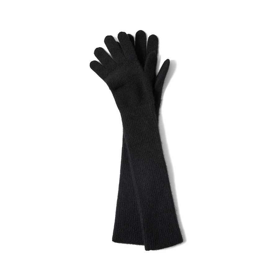 BABY CASHMERE KNIT LONG GLOVES (TOP BLACK)