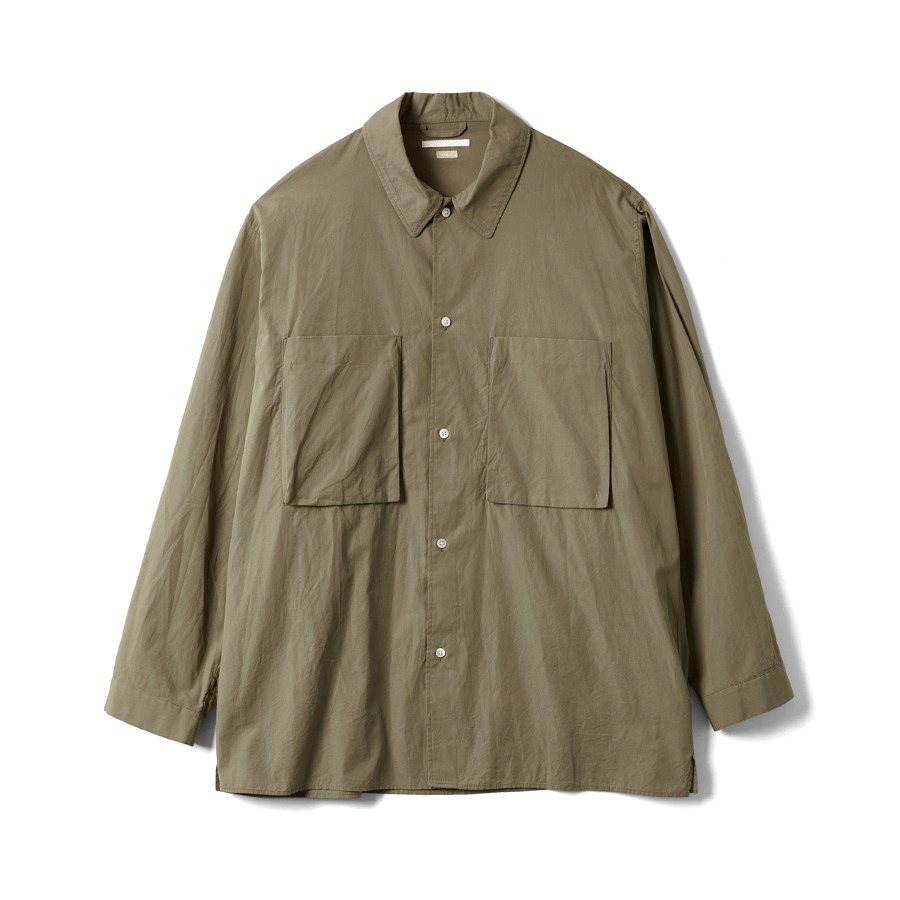CHAMBRAY GUSSET PKT SHIRT (OLIVE BEIGE)