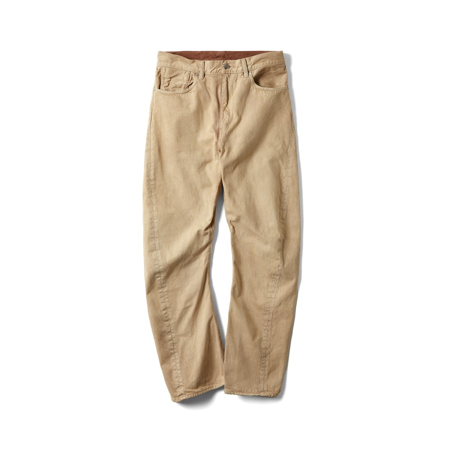 OVERDYED 3D TROUSERS (YELLOW BROWN)