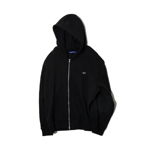 USA COTTON HOODED ZIP UP (BLACK)