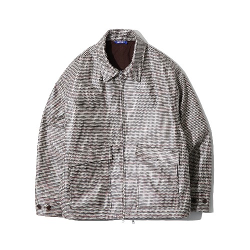 COATED HOUNDSTOOTH CHECK JACKET (IVORY CHECK)