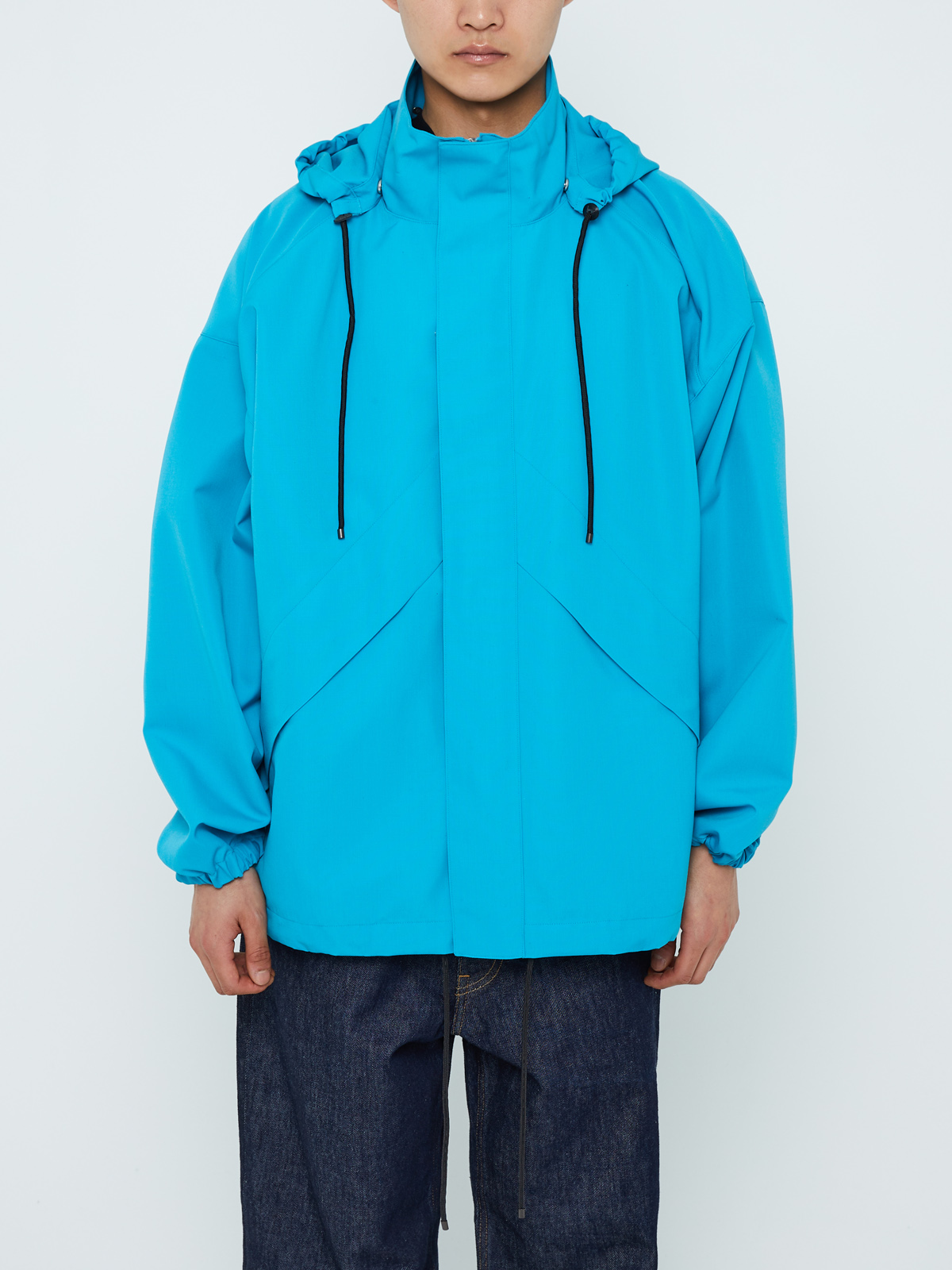 WOOL MAX CANVAS HOODED BLOUSON (TURQUOISE BLUE)