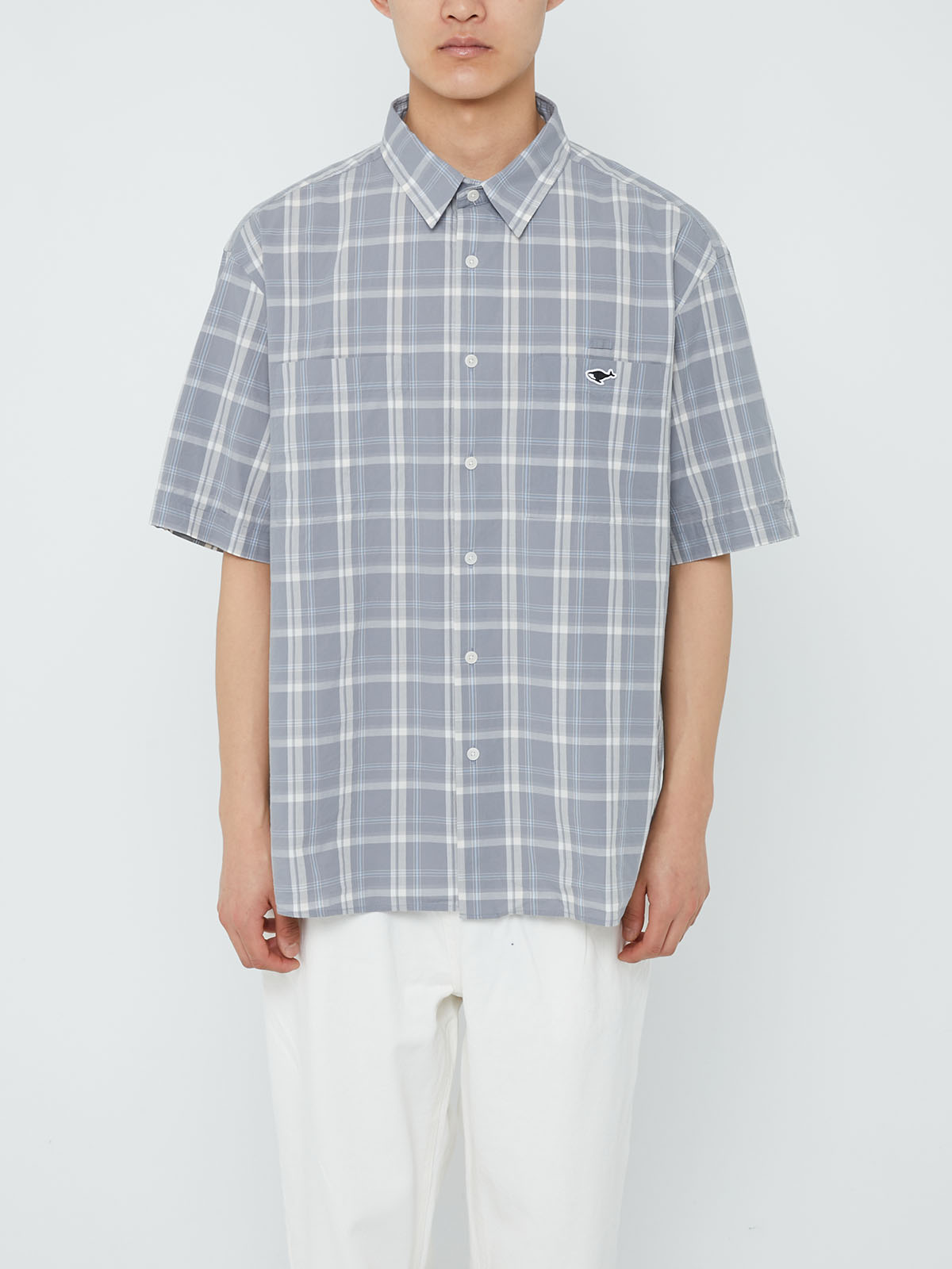 RELAXED S/S SHIRT (GREY CHECK)
