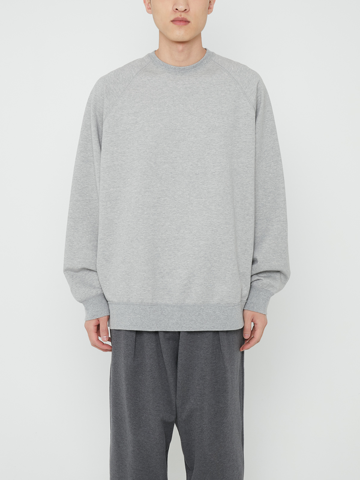ULTRA COMPACT TERRY CREW NECK SWEATER (H.GRAY)