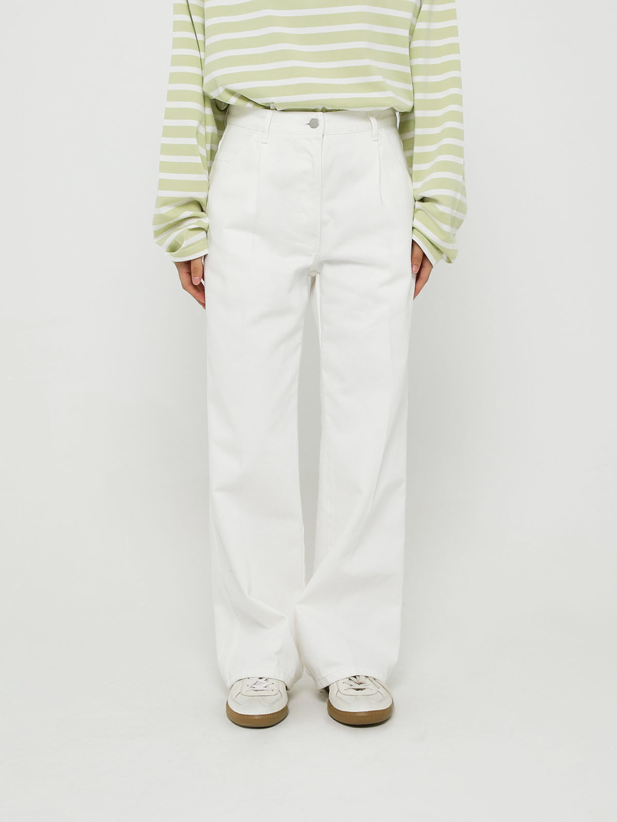 5-POCKET STRAIGHT TROUSERS (OFF WHITE)