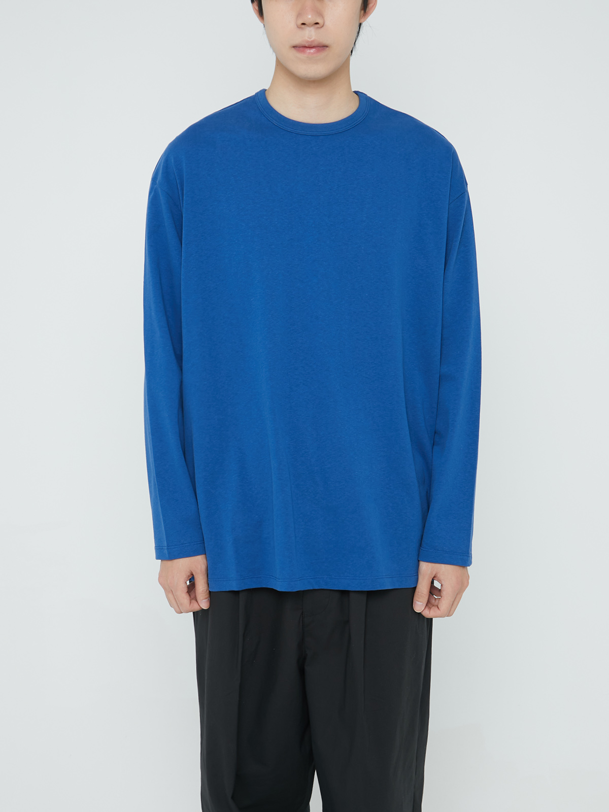 RECYCLED COTTON JERSEY L/S TEE (BLUE)