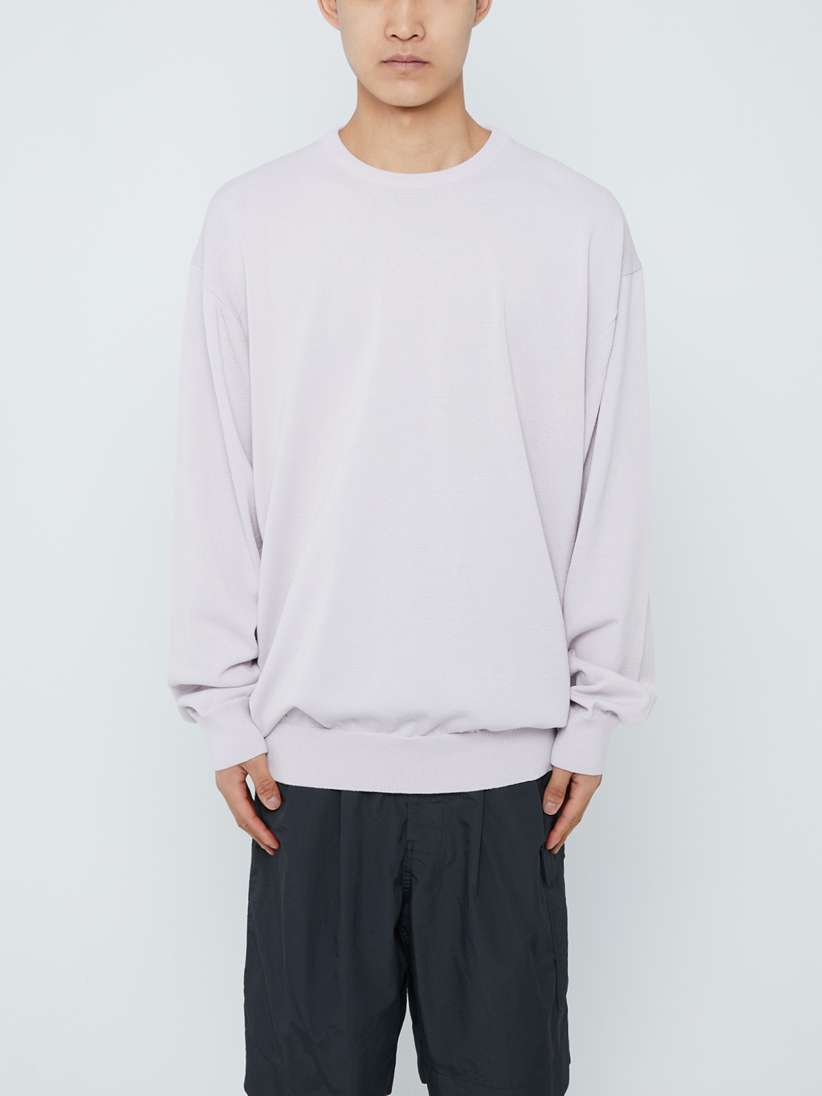 OVERSIZED CRUNCHY KNITTED SWEATER (LIGHT PINK)