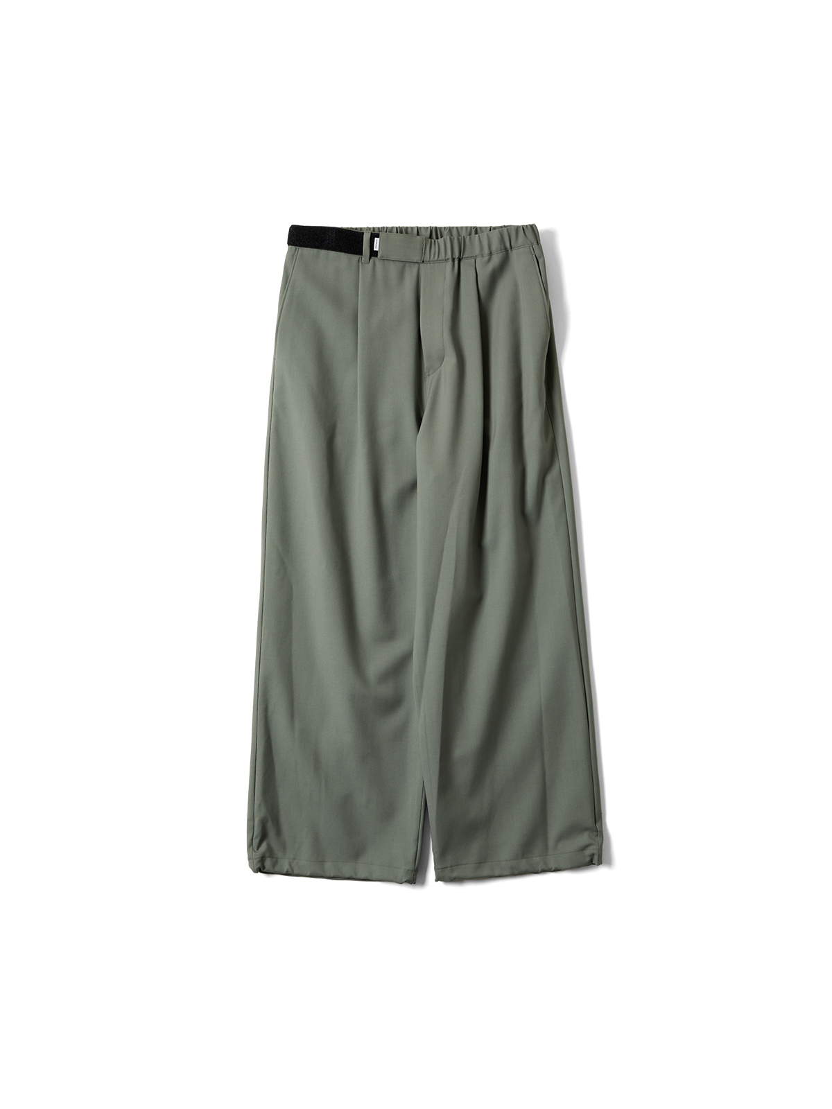 WOOL SERGE WIDE CHEF TRACK PANTS (AGAVE GREEN)