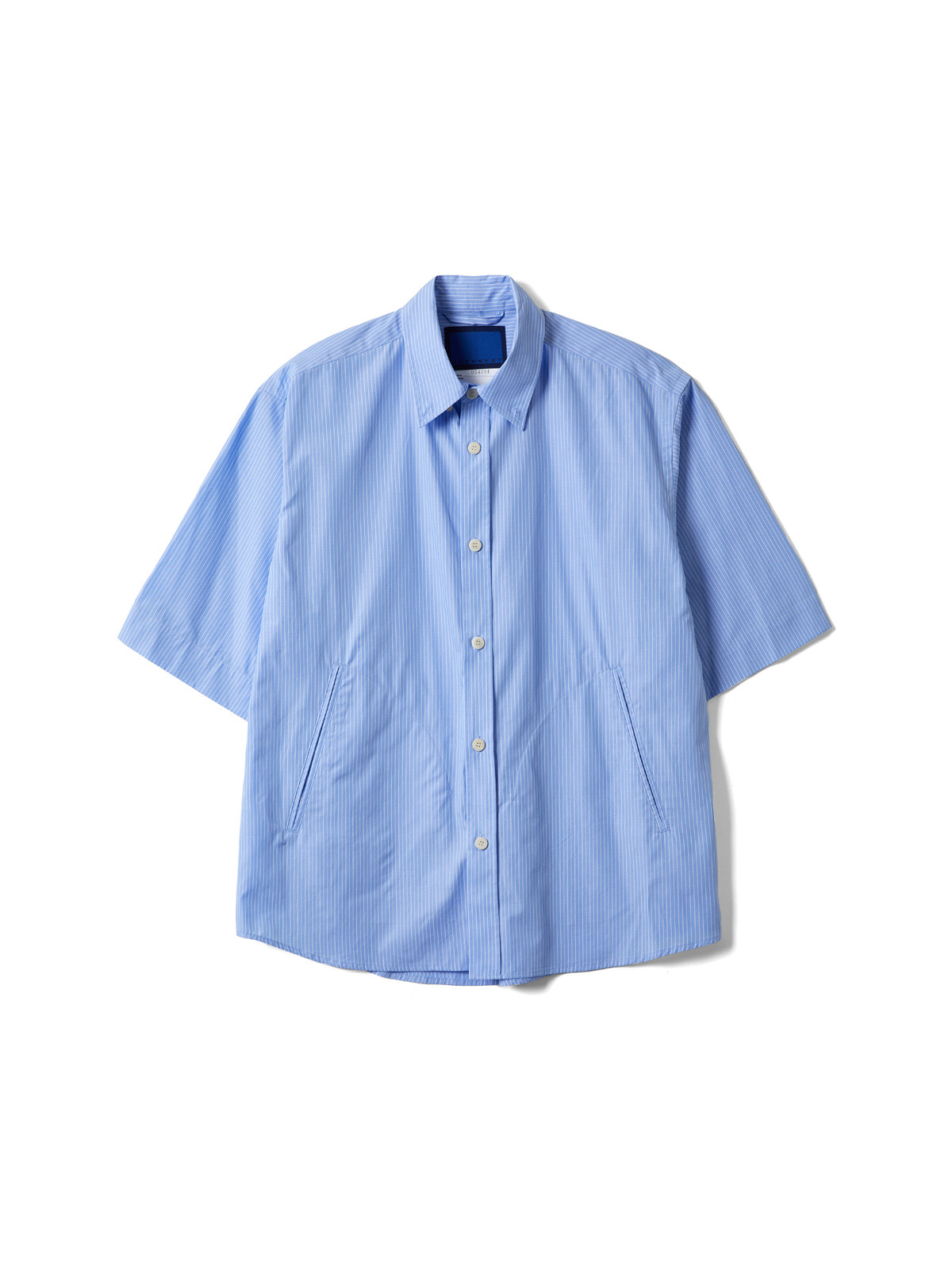 60S COTTON RELAXED BUTTON DOWN SHIRT (BLUE STRIPE)