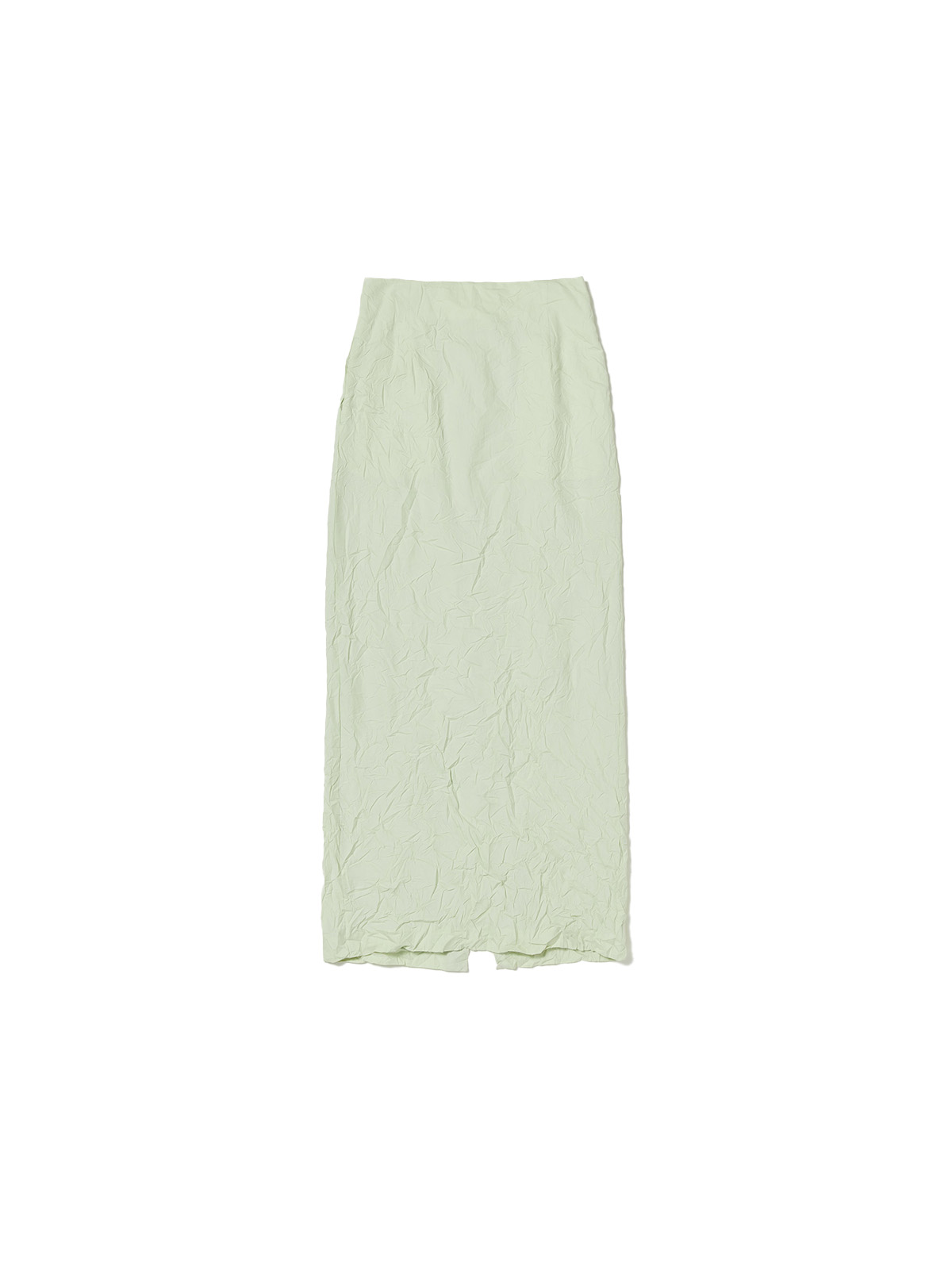 WRINKLED WASHED FINX TWILL SKIRT (LIGHT GREEN)
